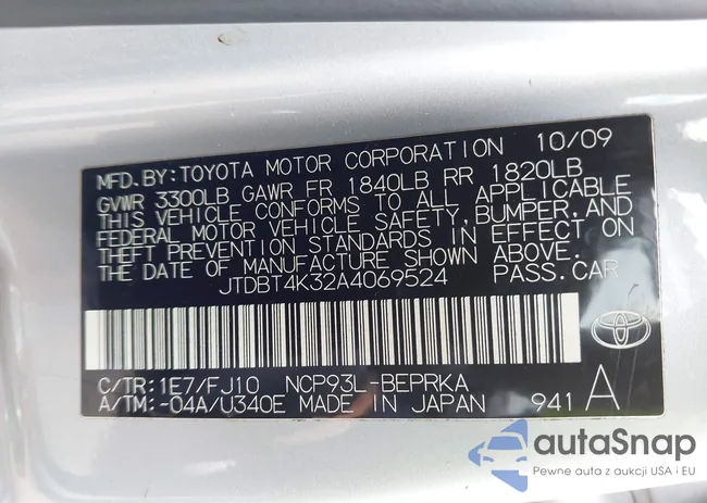 JTDBT4K32A4069524: 42290543