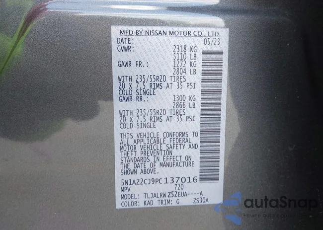 5N1AZ2CJ9PC137016: 42290574