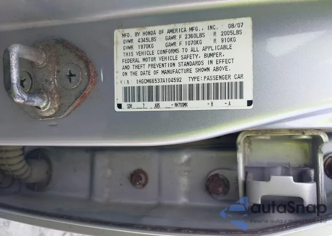 1HGCM66537A104592: 42290590