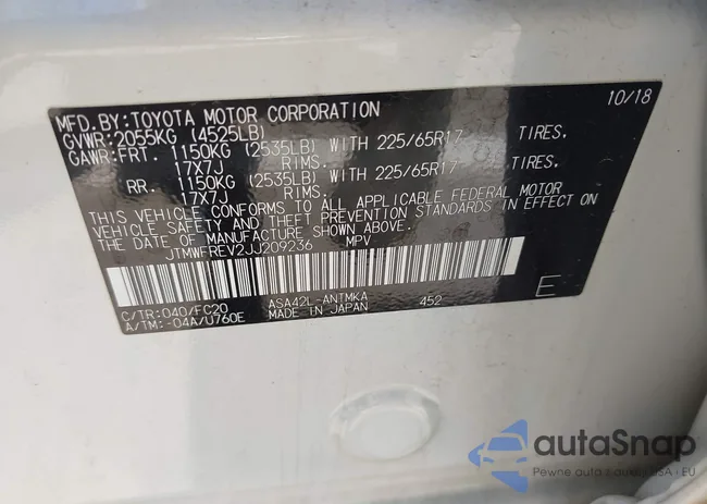 JTMWFREV2JJ209236: 42290661