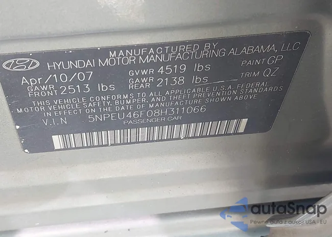 5NPEU46F08H311066: 42290703