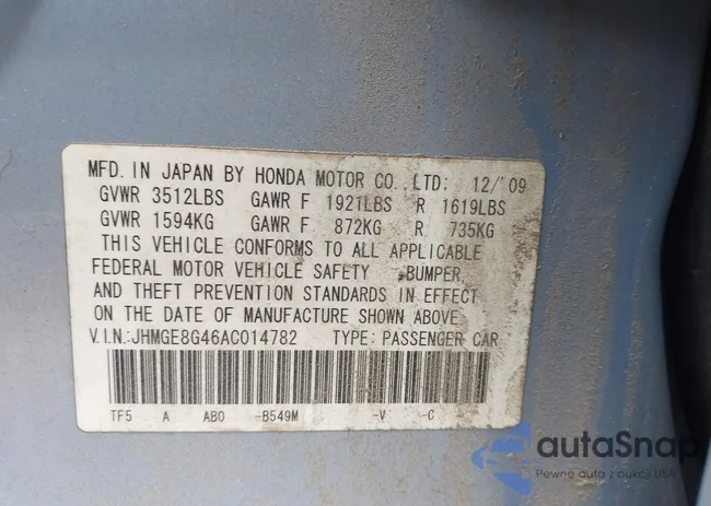 JHMGE8G46AC014782: 42290725