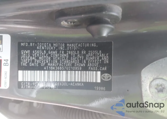 4T1BK36B57U210959: 42290767