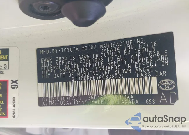 2T1BURHE4GC638320: 42289868