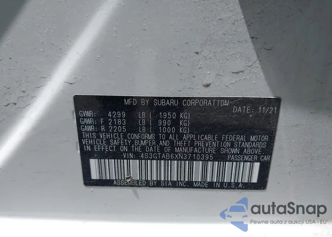 4S3GTAB6XN3710395: 42289903