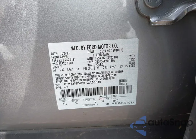 1FMSK8DH2PGA53510: 42289930