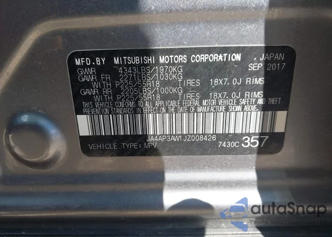 JA4AP3AW1JZ008426: 42290165