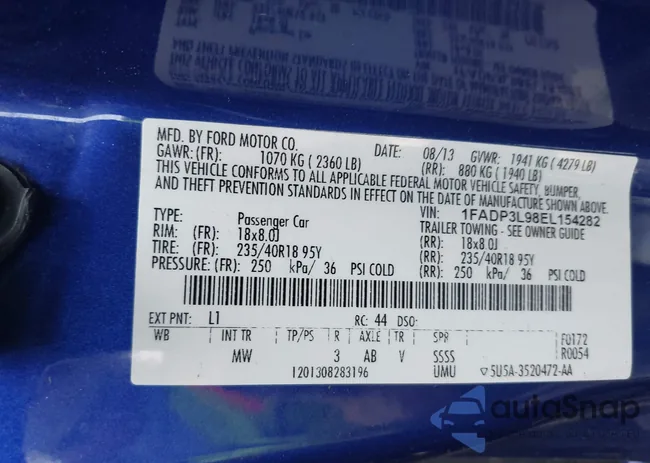 1FADP3L98EL154282: 42290203