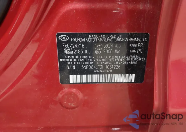 5NPD84LF3HH031226: 42291232