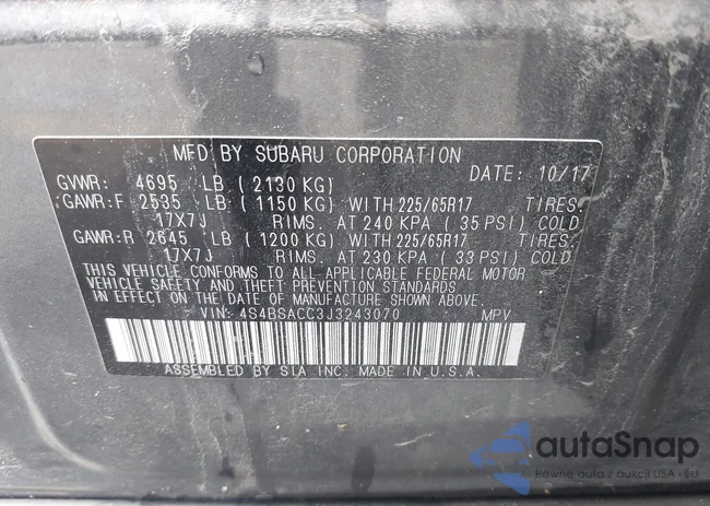 4S4BSACC3J3243070: 42291285