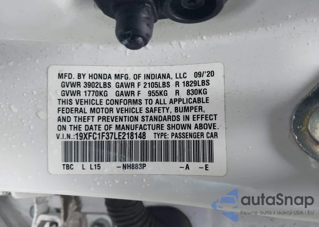 19XFC1F37LE218148: 42291329