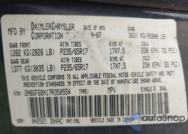 2A8GF68X17R350554: 42291385