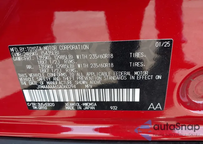 JTMAAAAA6SA060294: 42291386