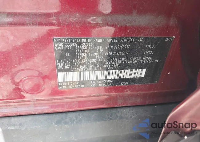 4T3RWRFV0MU038715: 42291466