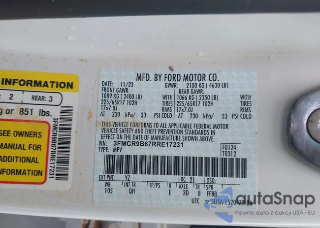 3FMCR9B67RRE17231: 42291575