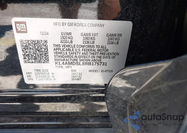 KL4AMDSL8RB175731: 42291608