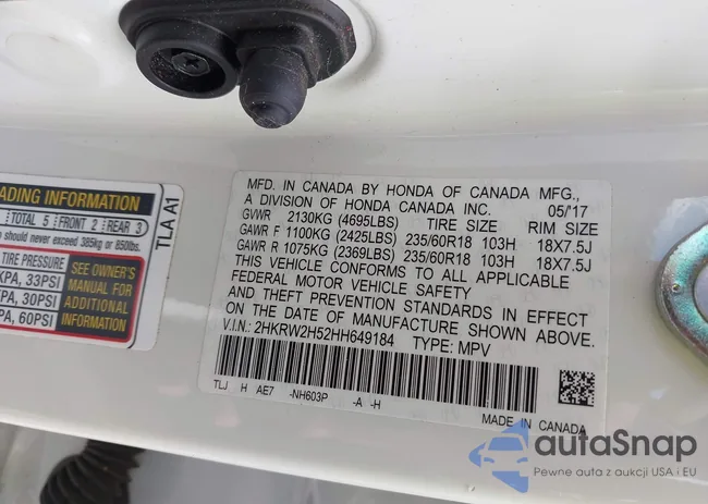 2HKRW2H52HH649184: 42291609