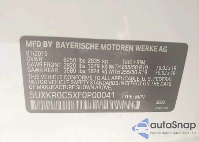 5UXKR0C5XF0P00041: 42291641