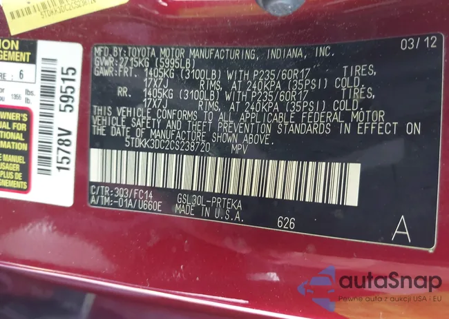 5TDKK3DC2CS238720: 42291657