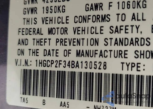 1HGCP2F34BA130528: 42291714