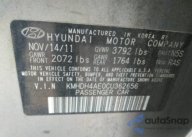 KMHDH4AE0CU362656: 42291730