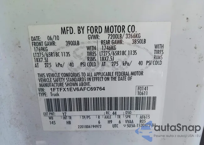 1FTFX1EV6AFC69764: 42291732