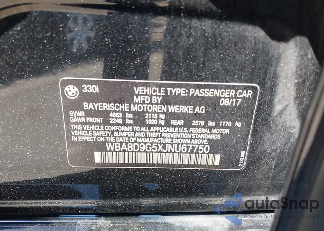 WBA8D9G5XJNU67750: 42291752