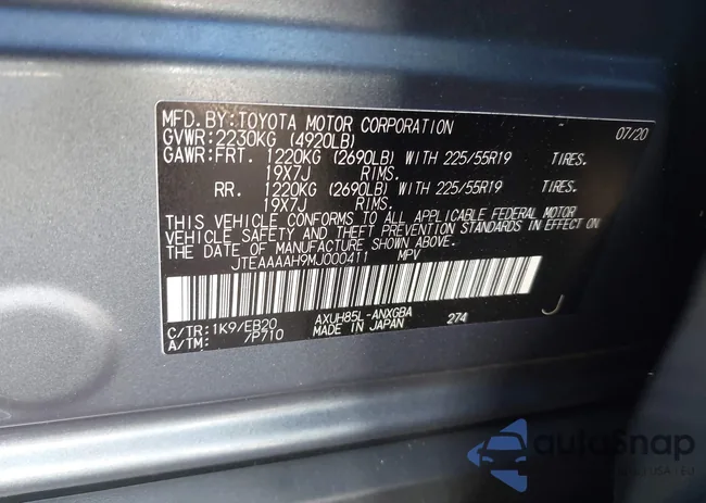 JTEAAAAH9MJ000411: 42291123