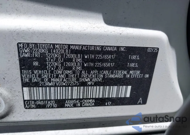 2T3RWRFV0SW272575: 42291188