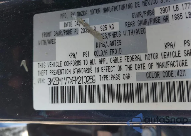 3MZBM1V7XFM210259: 42292322