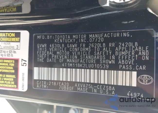 4T1M11BK2LU010539: 42292336