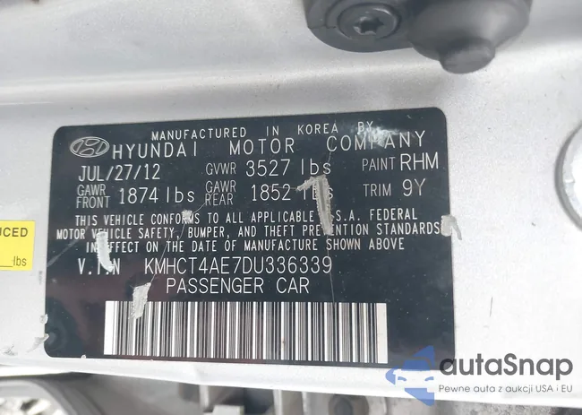 KMHCT4AE7DU336339: 42292462