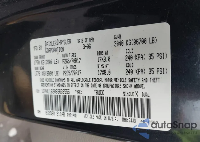 1D7HU18206S633555: 42292494