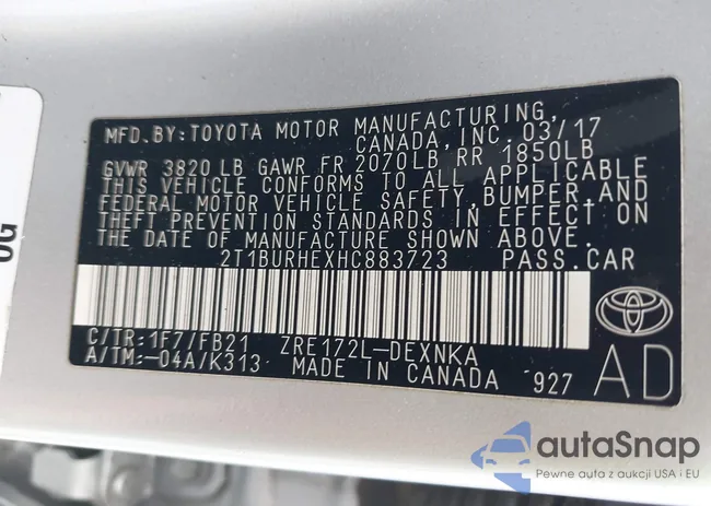 2T1BURHEXHC883723: 42292610