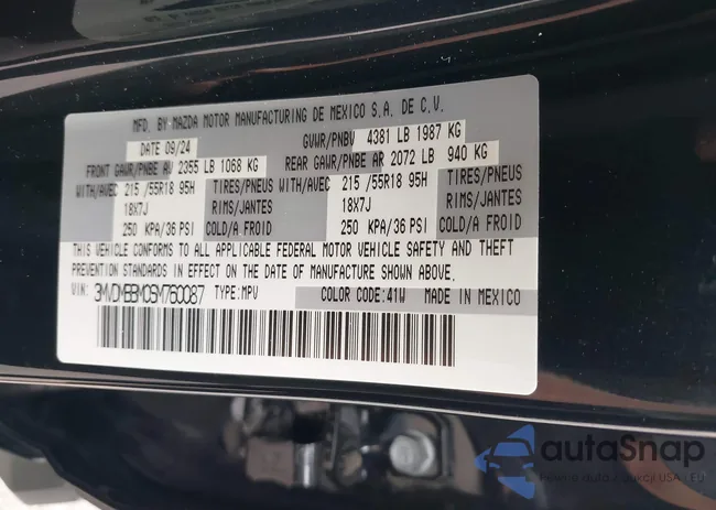 3MVDMBBM0SM760087: 42291814