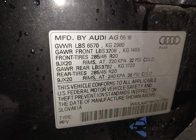 WA1LAAF79HD017057: 42291829