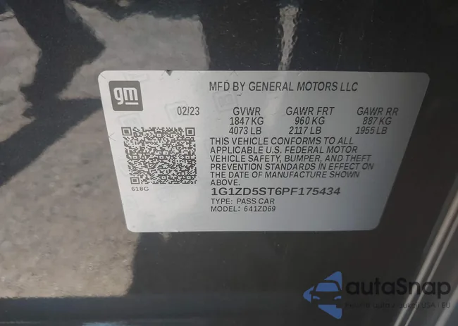 1G1ZD5ST6PF175434: 42291834