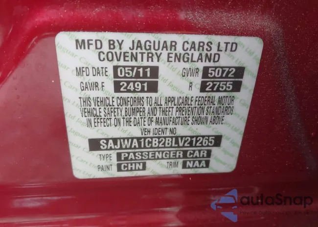 SAJWA1CB2BLV21265: 42291941