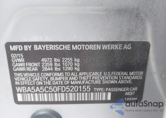WBA5A5C50FD520155: 42291959
