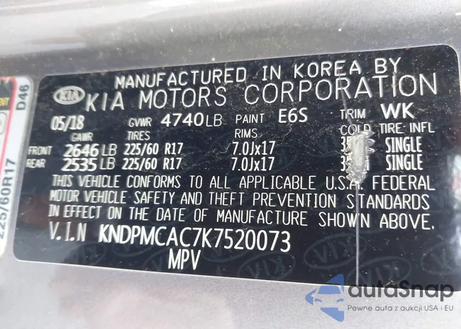 KNDPMCAC7K7520073: 42291995