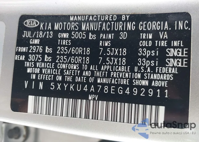 5XYKU4A78EG492911: 42292113