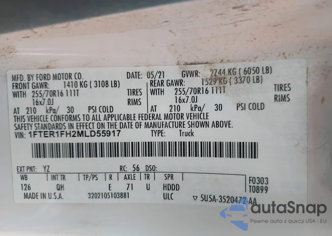 1FTER1FH2MLD55917: 42293421