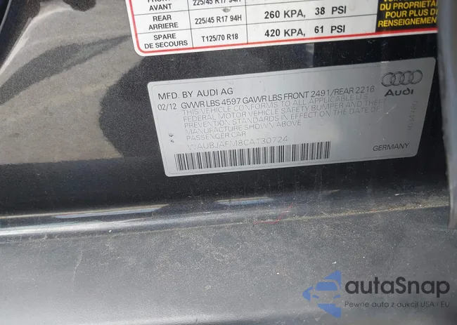 WAUBJAFM8CA130724: 42293539