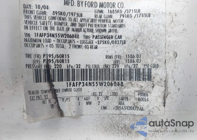 1FAFP34N55W206048: 42293744