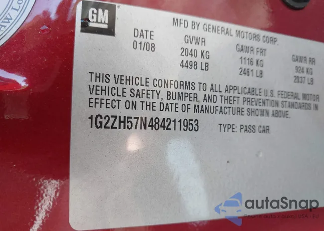 1G2ZH57N484211953: 42292836