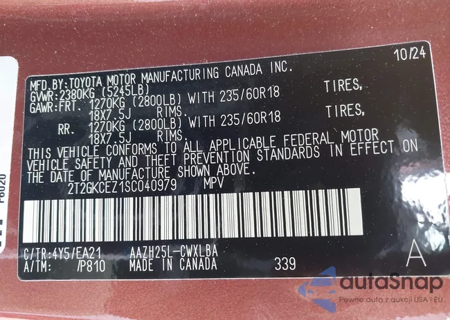 2T2GKCEZ1SC040979: 42293053