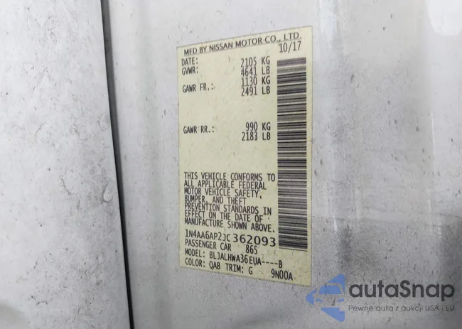 1N4AA6AP2JC362093: 42294769