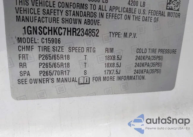 1GNSCHKC7HR234852: 42294780