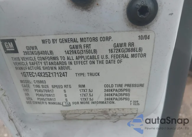 1GTEC14X25Z171247: 42294786