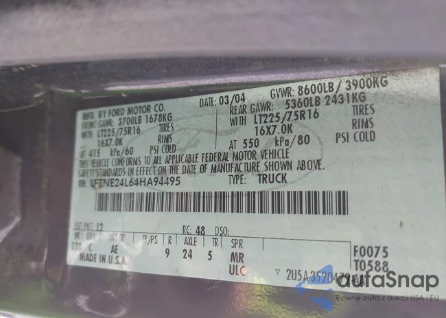 1FTNE24L64HA94495: 42294791